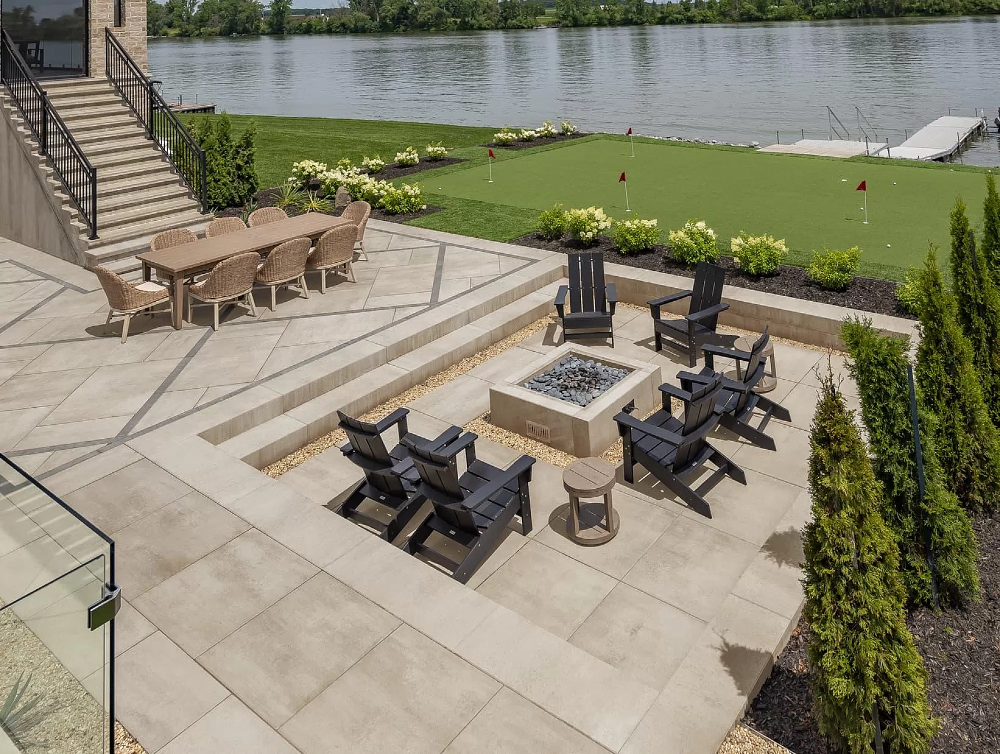 Outdoor living spaces Designing fireplaces BB Qs and more with retaining walls